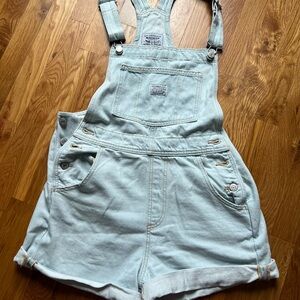 Levi's Light Blue Denim Overall Shorts